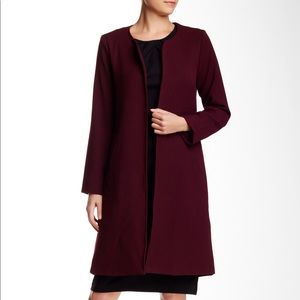 harlowe graham burgundy duster jacket coat, new!